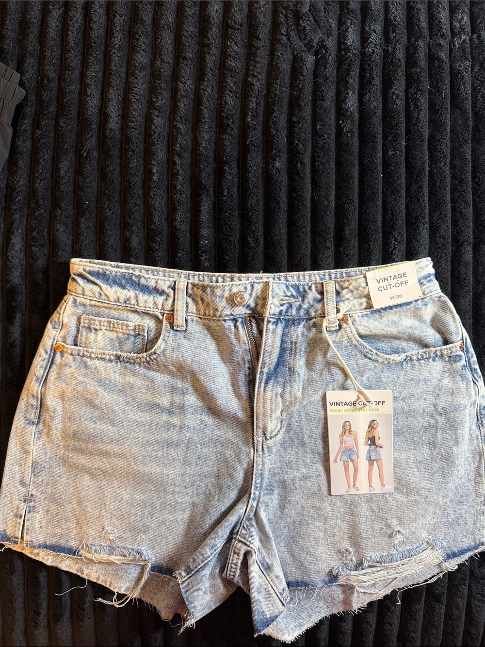 Vintage Cut-Off Light Wash Denim Jean Shorts